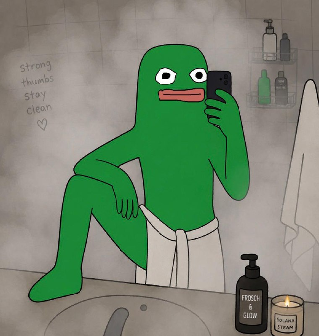 Daumenfrosch bathroom selfie